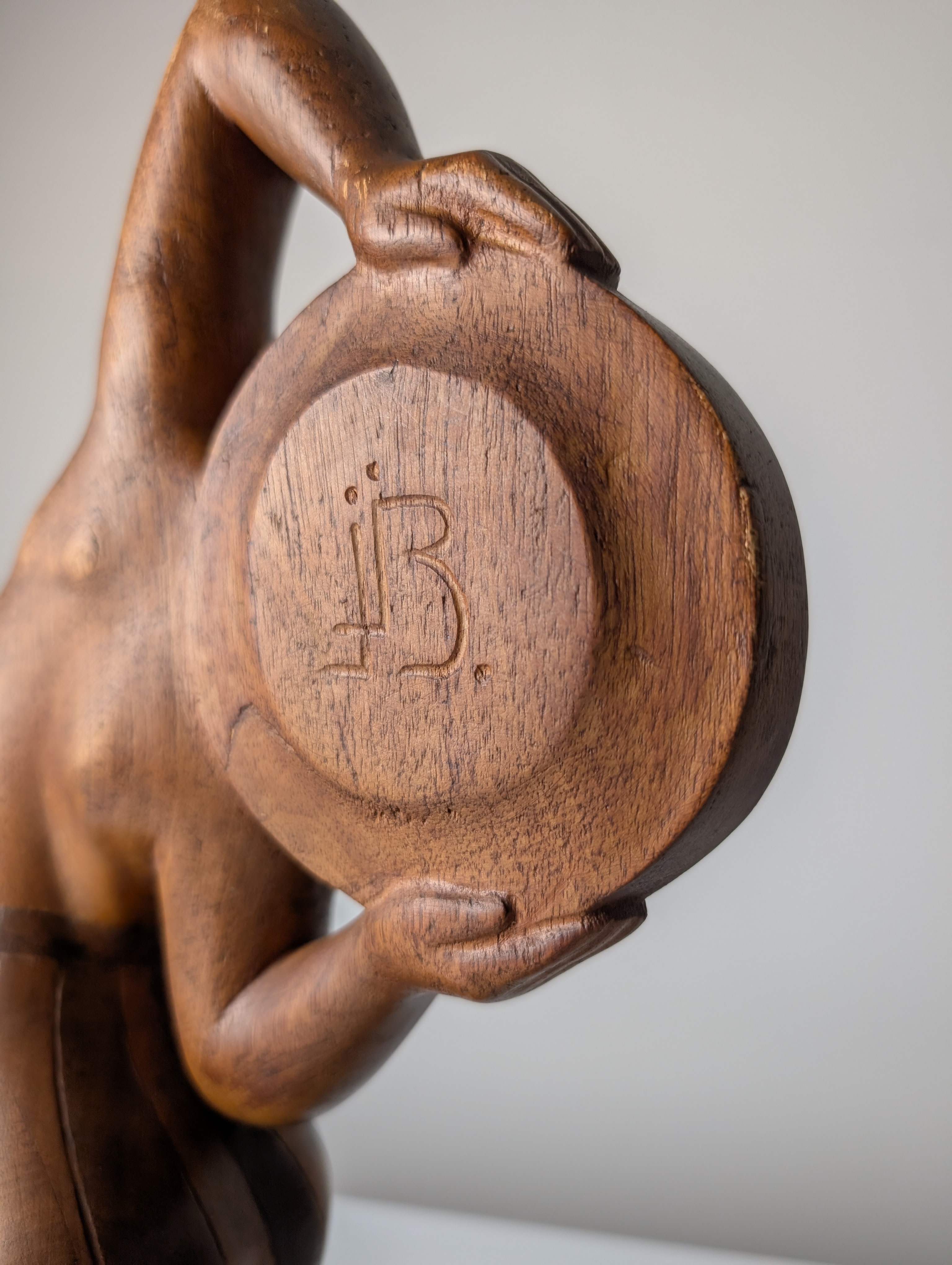 Escultura Art Déco de Madera de Jens Jacob Bregnø, Dinamarca, 1900s, Firmada - Imagen 6