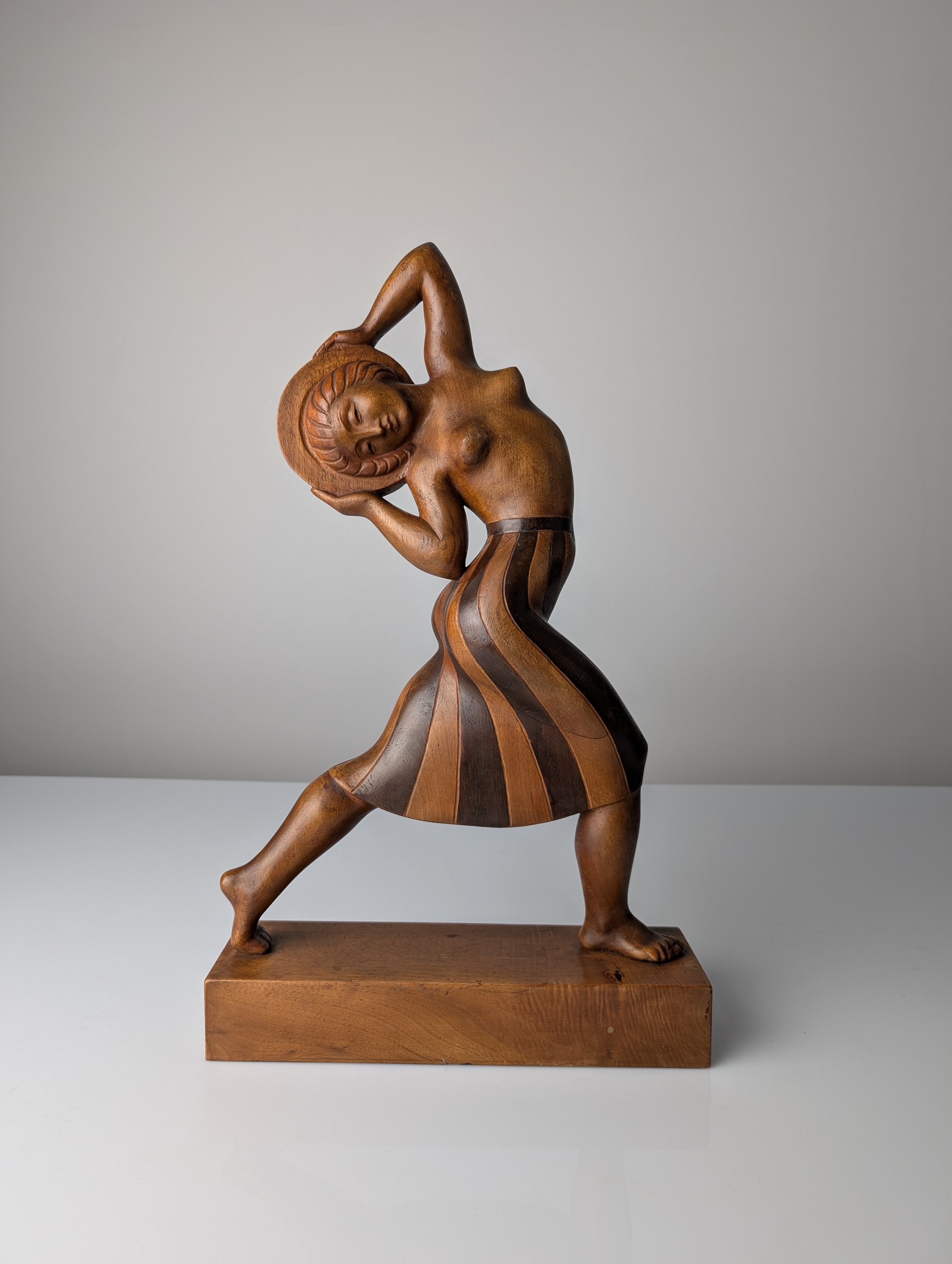 Escultura Art Déco de Madera de Jens Jacob Bregnø, Dinamarca, 1900s, Firmada - Imagen 4