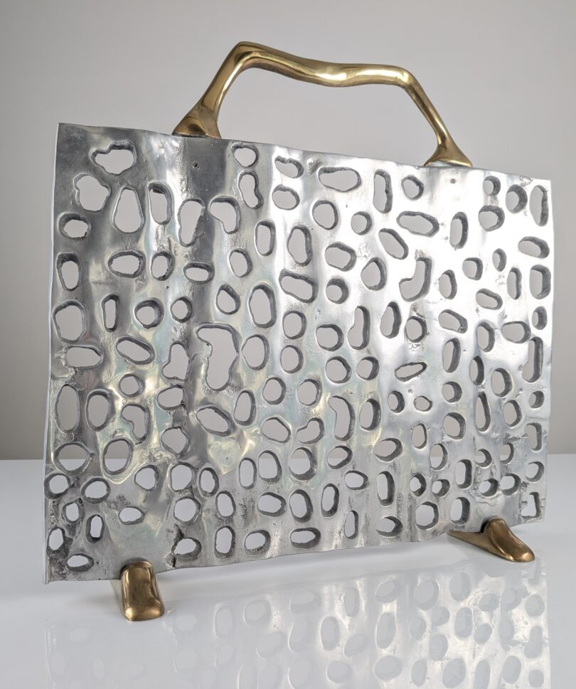 Salvachispas escultórico de latón y aluminio de David Marshall, 1980s