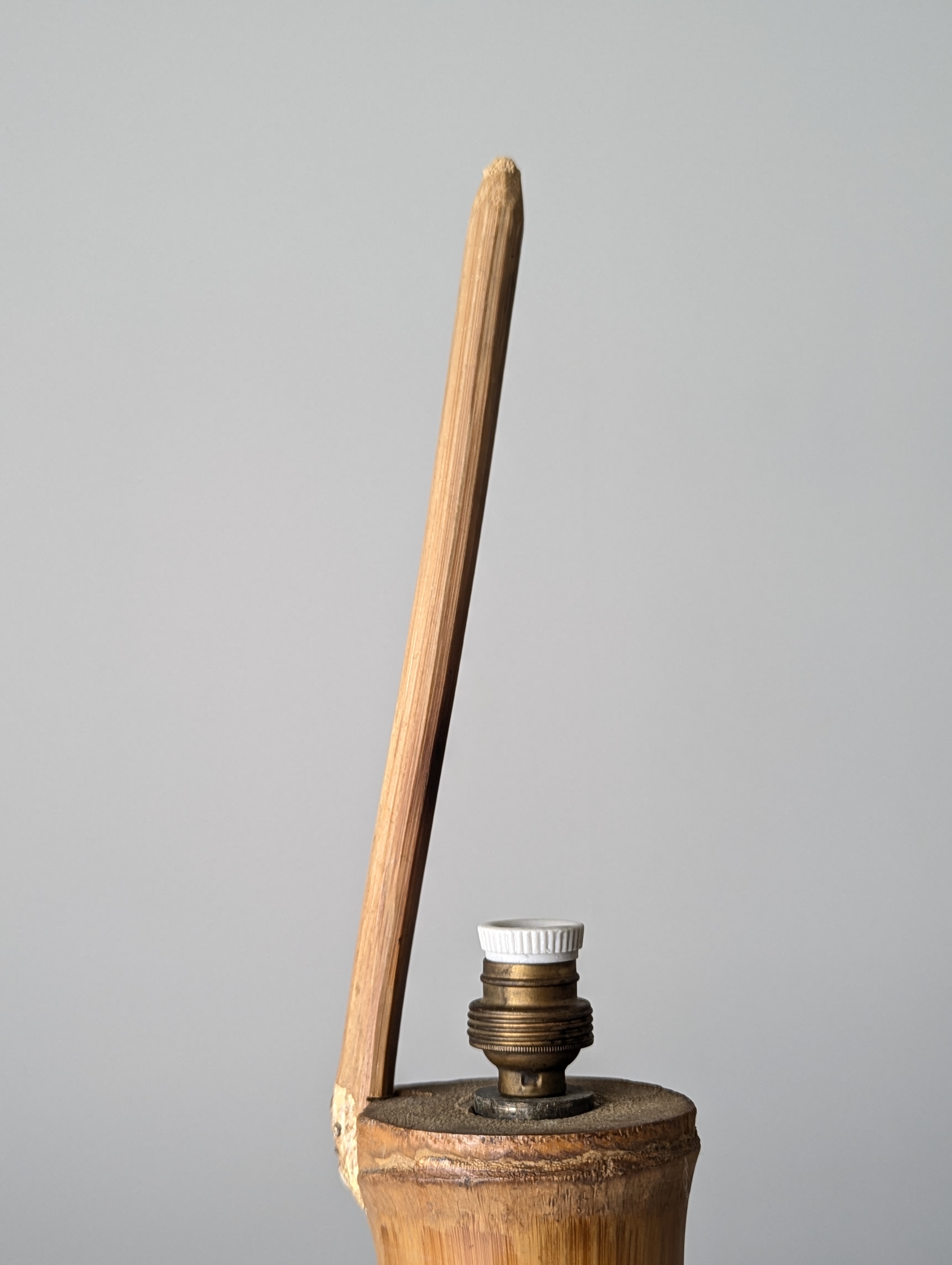 Lámpara de Mesa de Bambú y Ratán con Pantalla Tejida, 1950s - Imagen 10