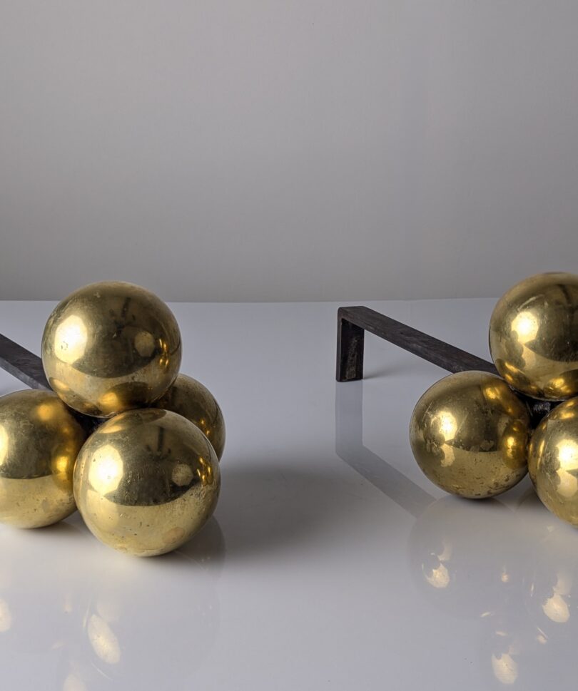 Morillos de Bronce y Hierro Forjado por Jacques Adnet, 1930s
