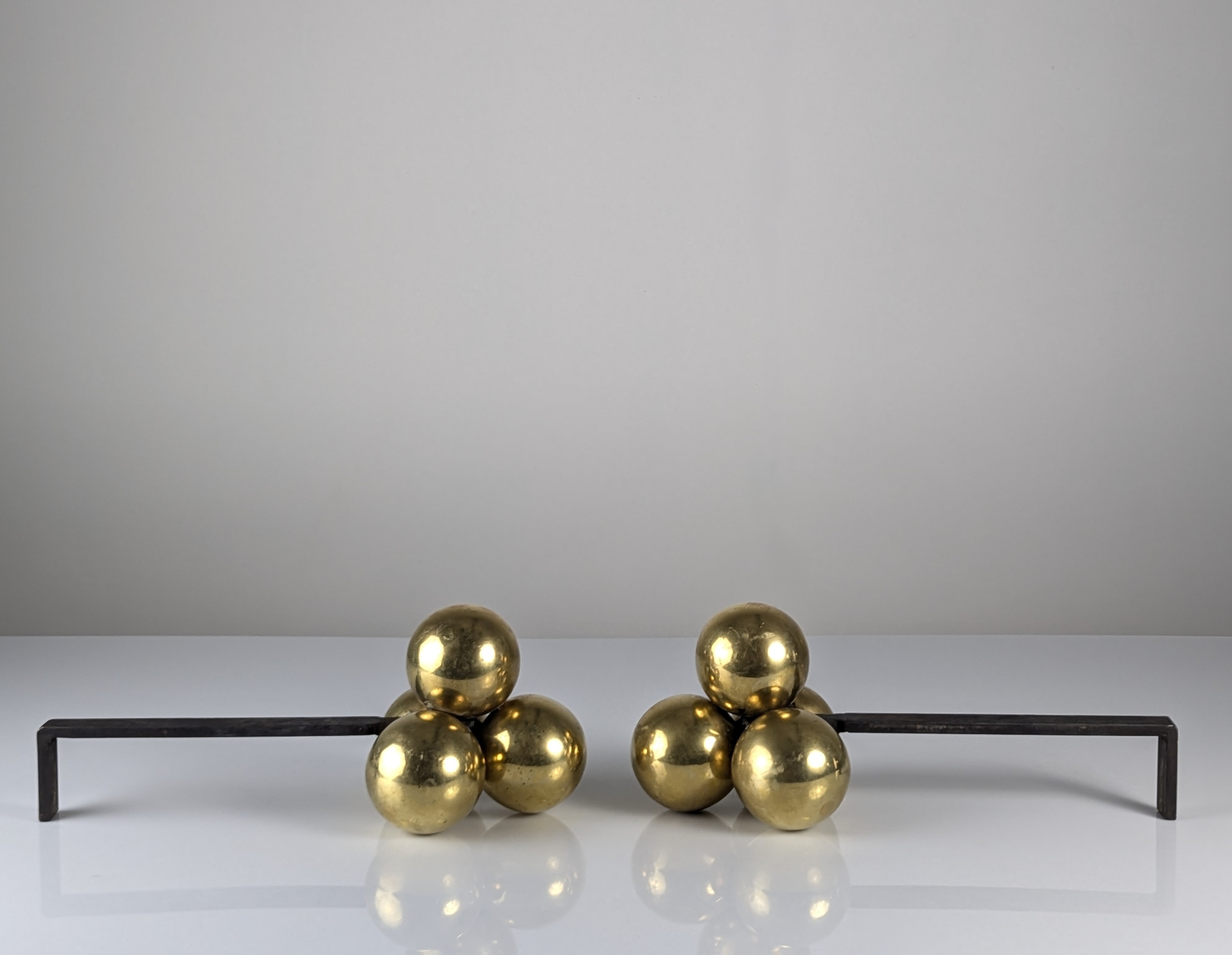 Morillos de Bronce y Hierro Forjado por Jacques Adnet, 1930s - Imagen 4