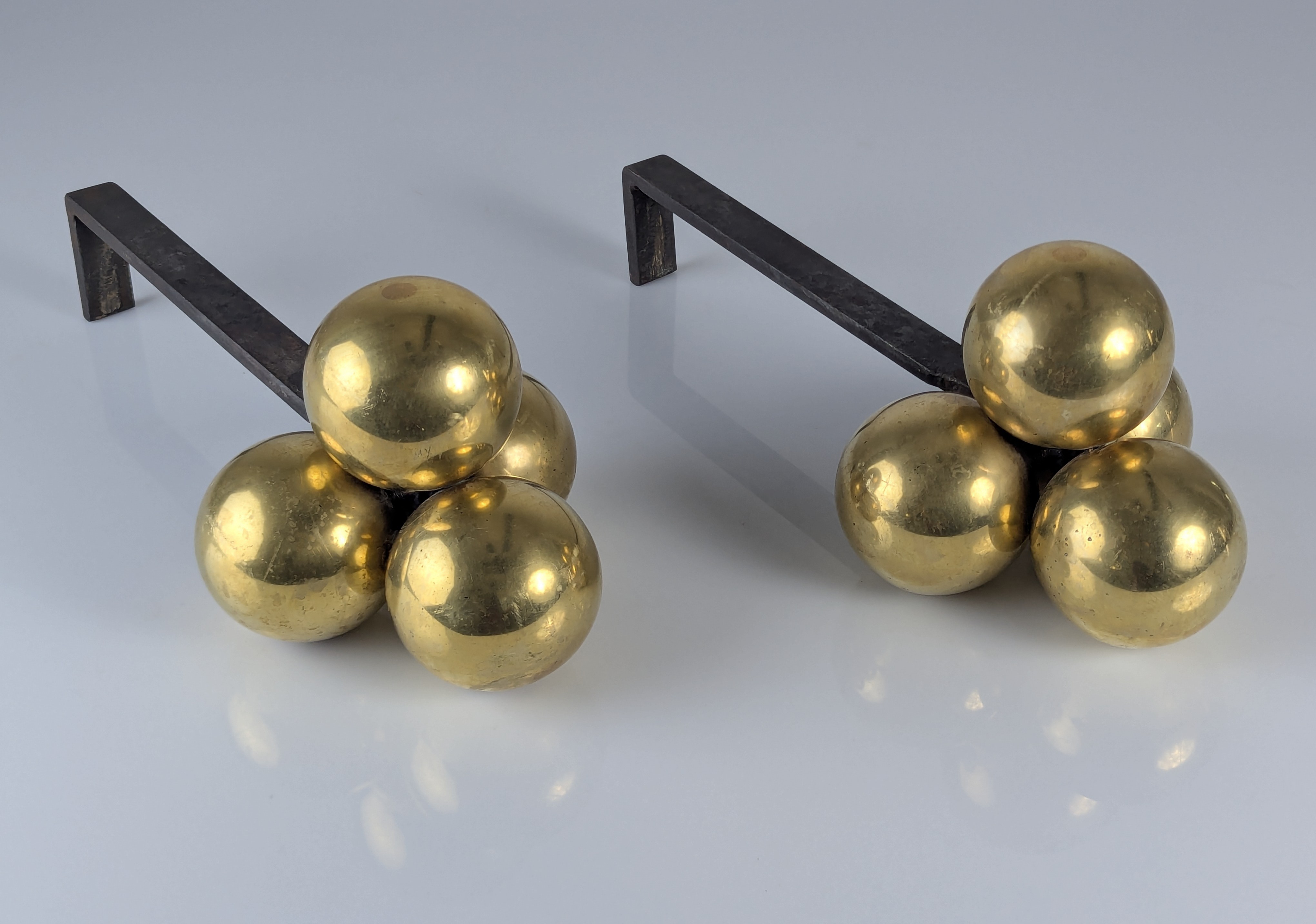 Morillos de Bronce y Hierro Forjado por Jacques Adnet, 1930s - Imagen 9