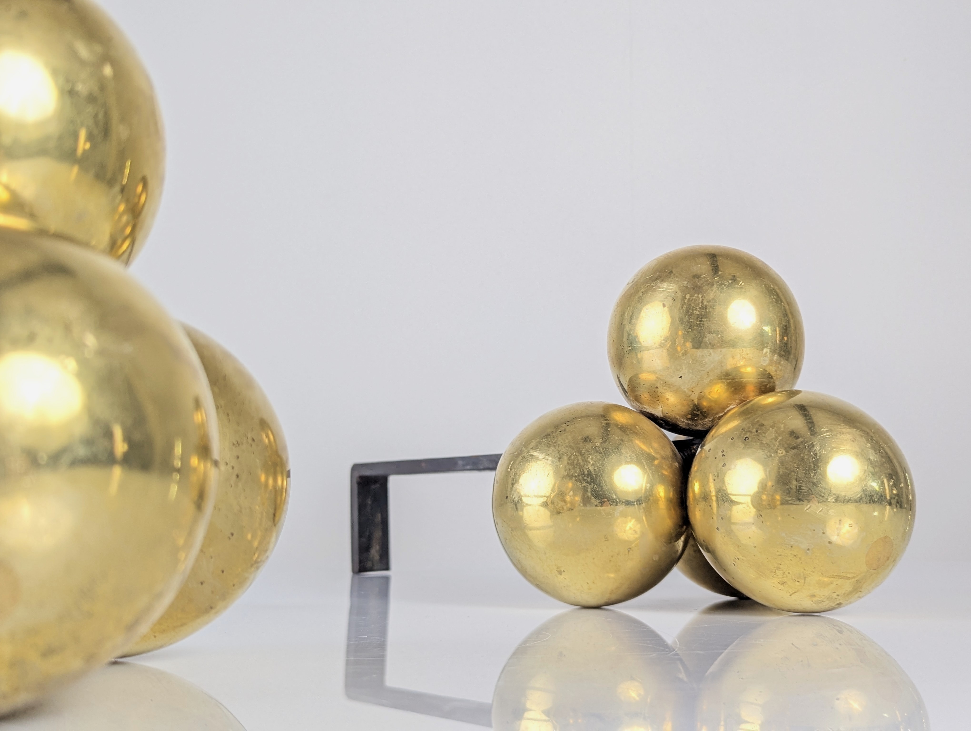 Morillos de Bronce y Hierro Forjado por Jacques Adnet, 1930s - Imagen 6