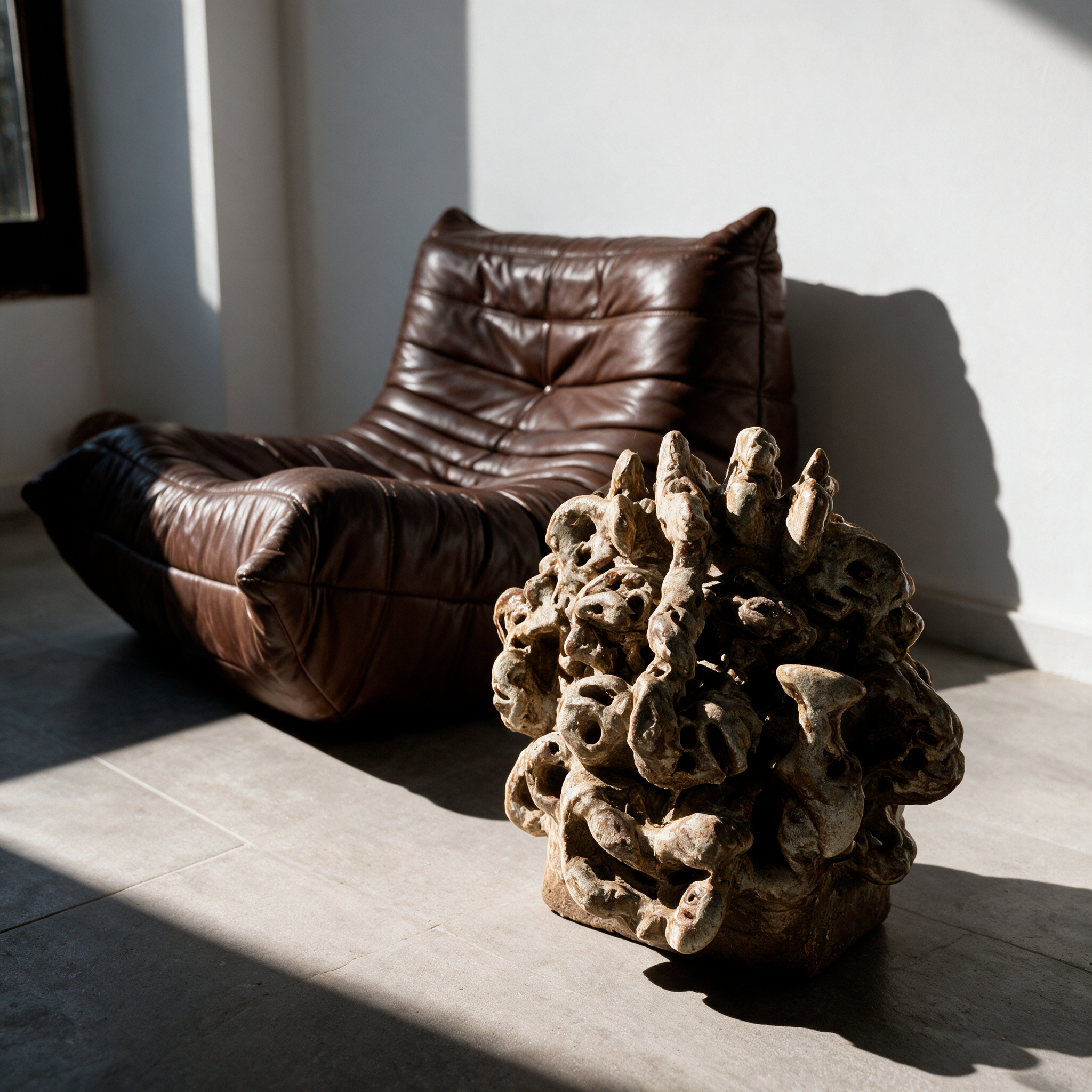Gran Escultura Orgánica en Gres Vidriado con Formas de Coral, Firmada, 2002 - Imagen 8