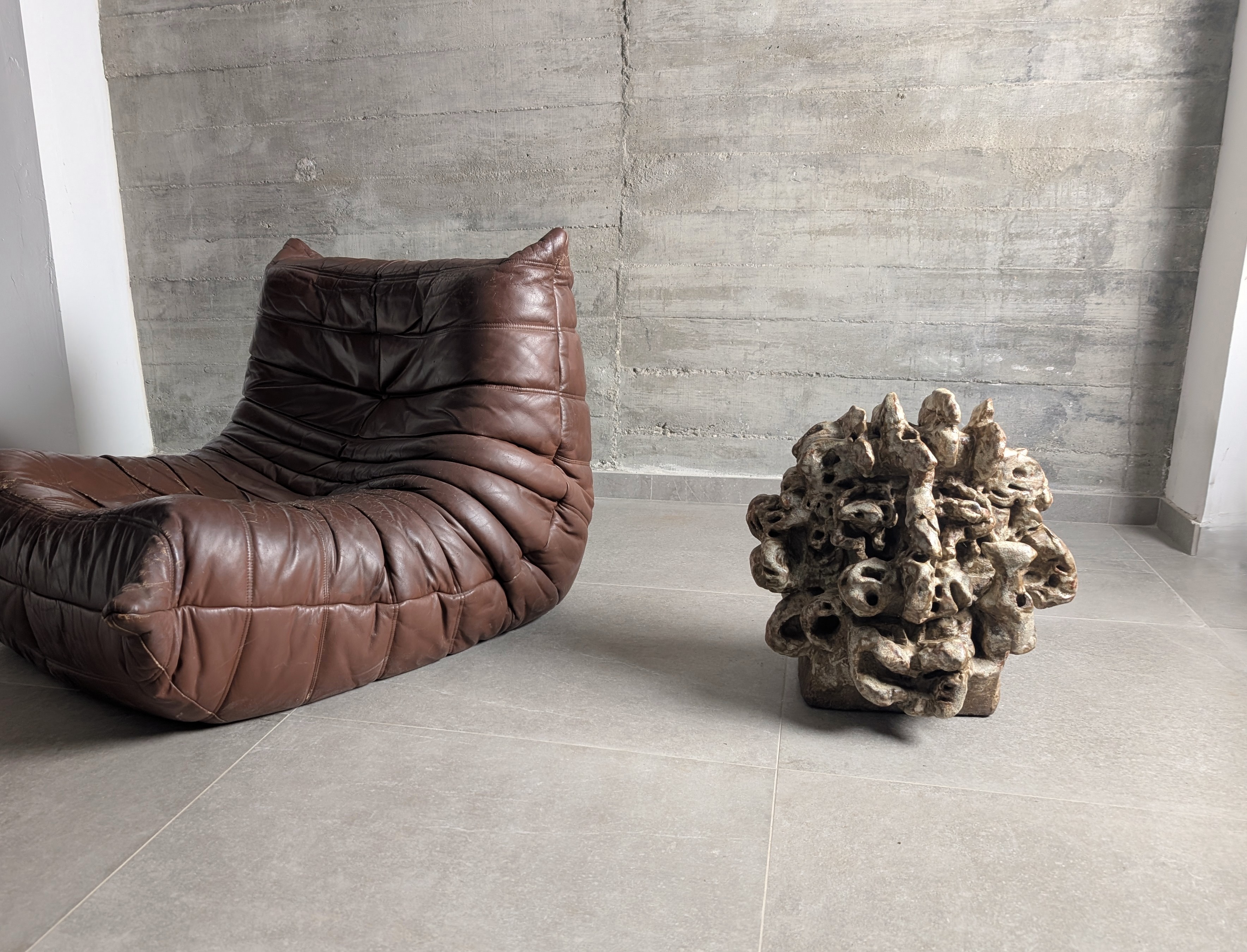 Gran Escultura Orgánica en Gres Vidriado con Formas de Coral, Firmada, 2002 - Imagen 2