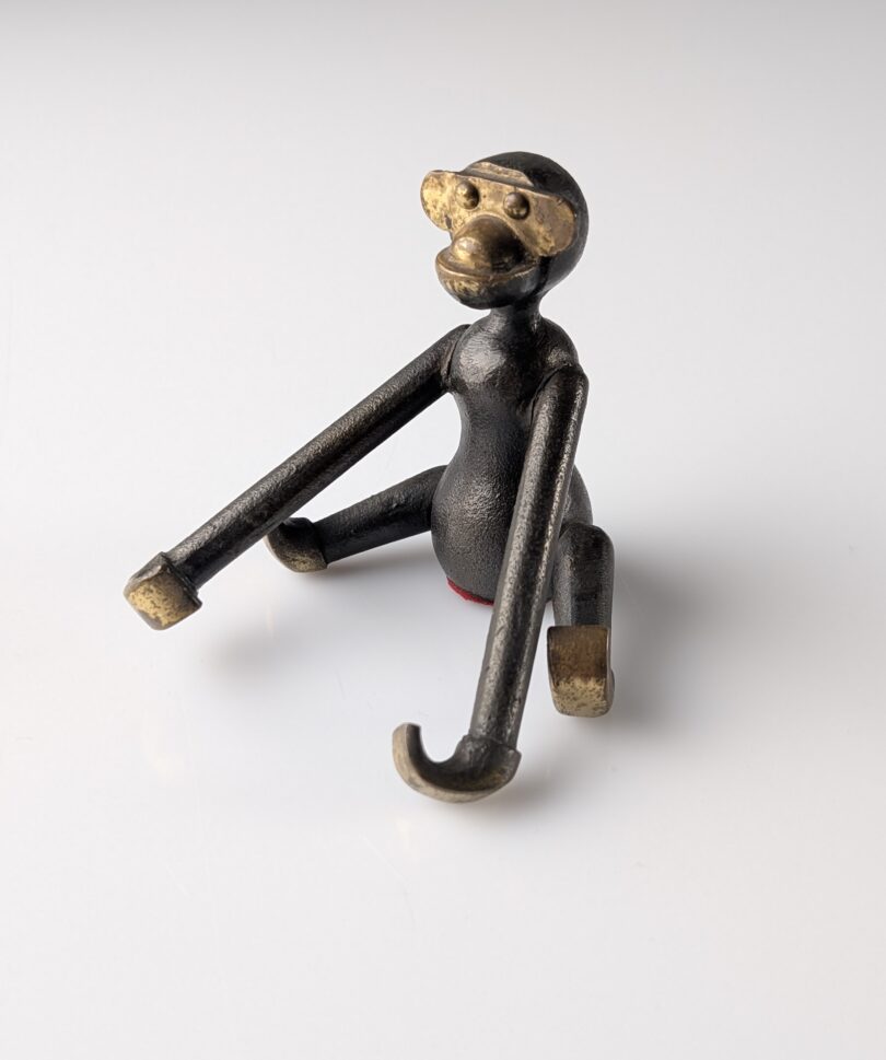 Mono Kay Bojesen Mid-Century Inédita Versión en Bronce, Dinamarca, 1950s
