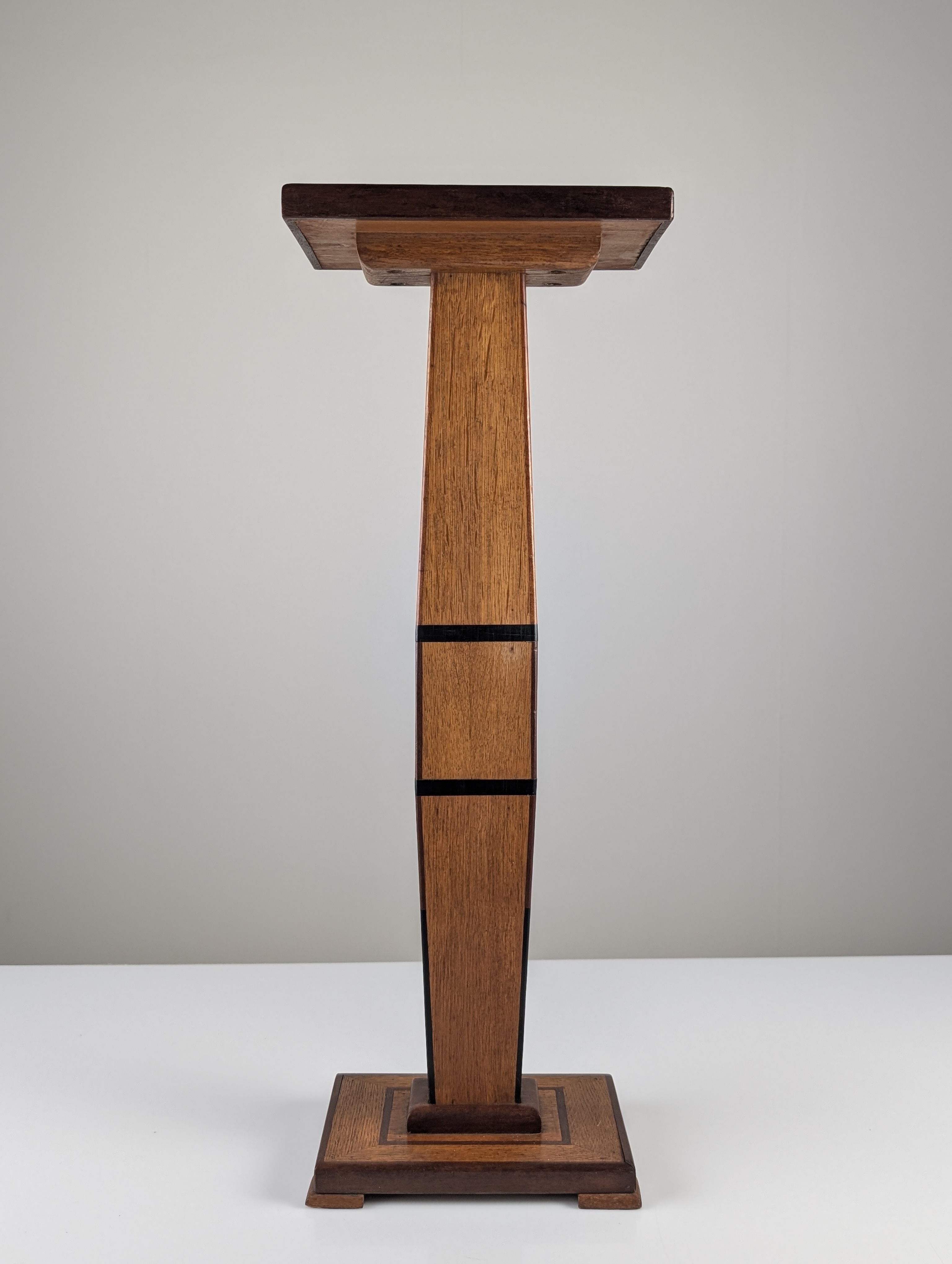 Columna Pedestal Art Deco en Madera con Marquetería Geométrica, Francia, 1920s - Imagen 2