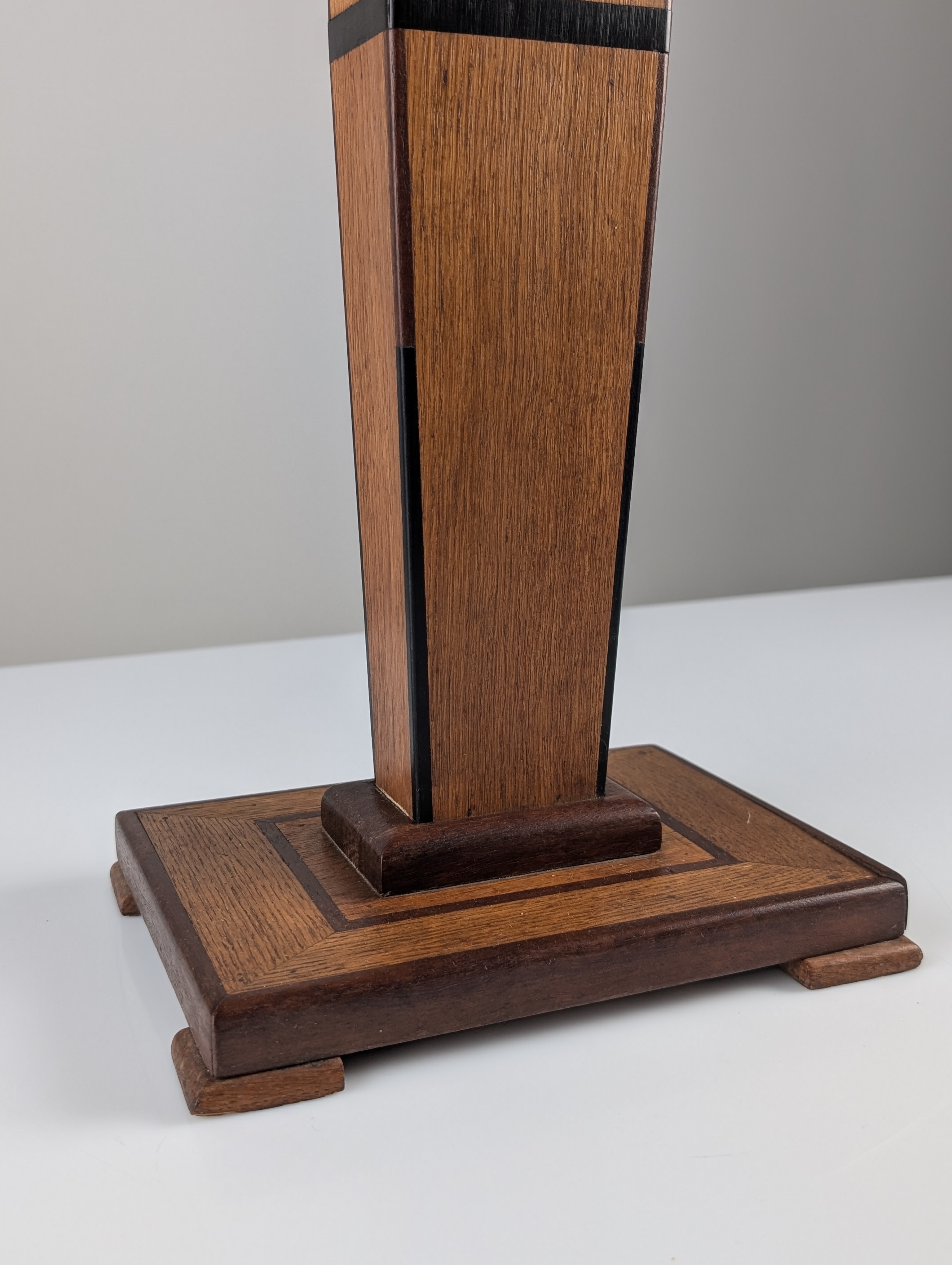Columna Pedestal Art Deco en Madera con Marquetería Geométrica, Francia, 1920s - Imagen 14