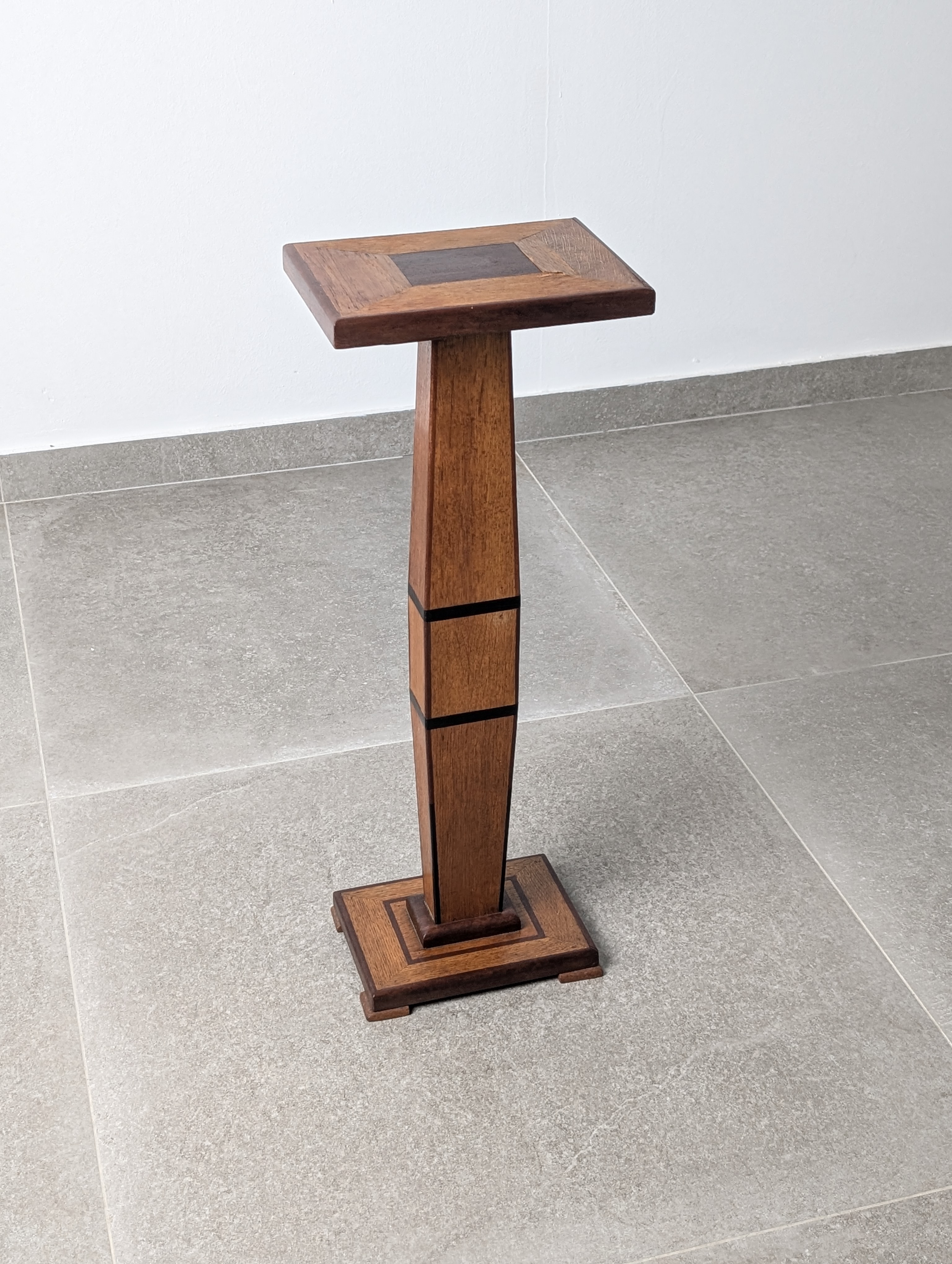 Columna Pedestal Art Deco en Madera con Marquetería Geométrica, Francia, 1920s - Imagen 13