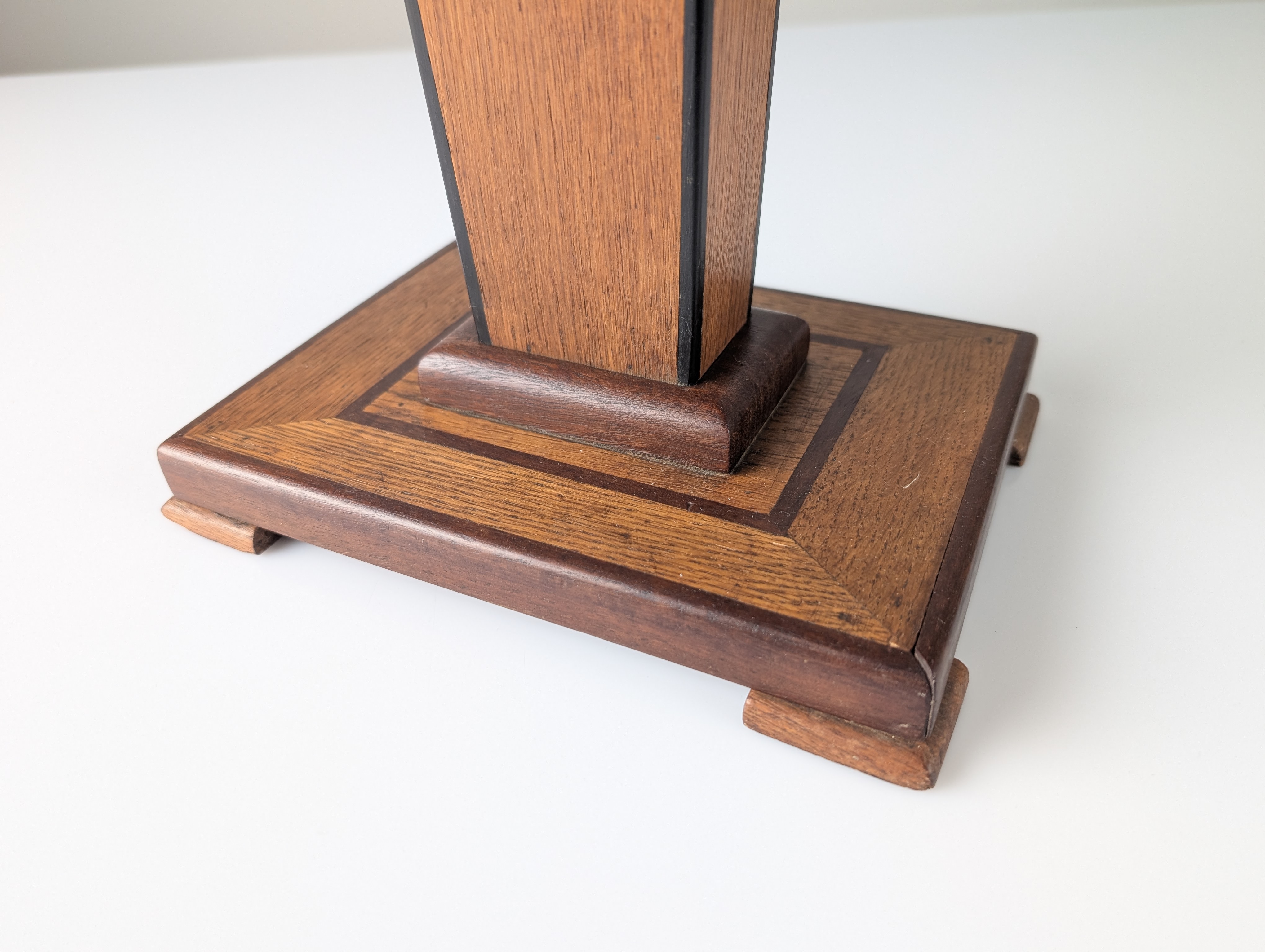 Columna Pedestal Art Deco en Madera con Marquetería Geométrica, Francia, 1920s - Imagen 9
