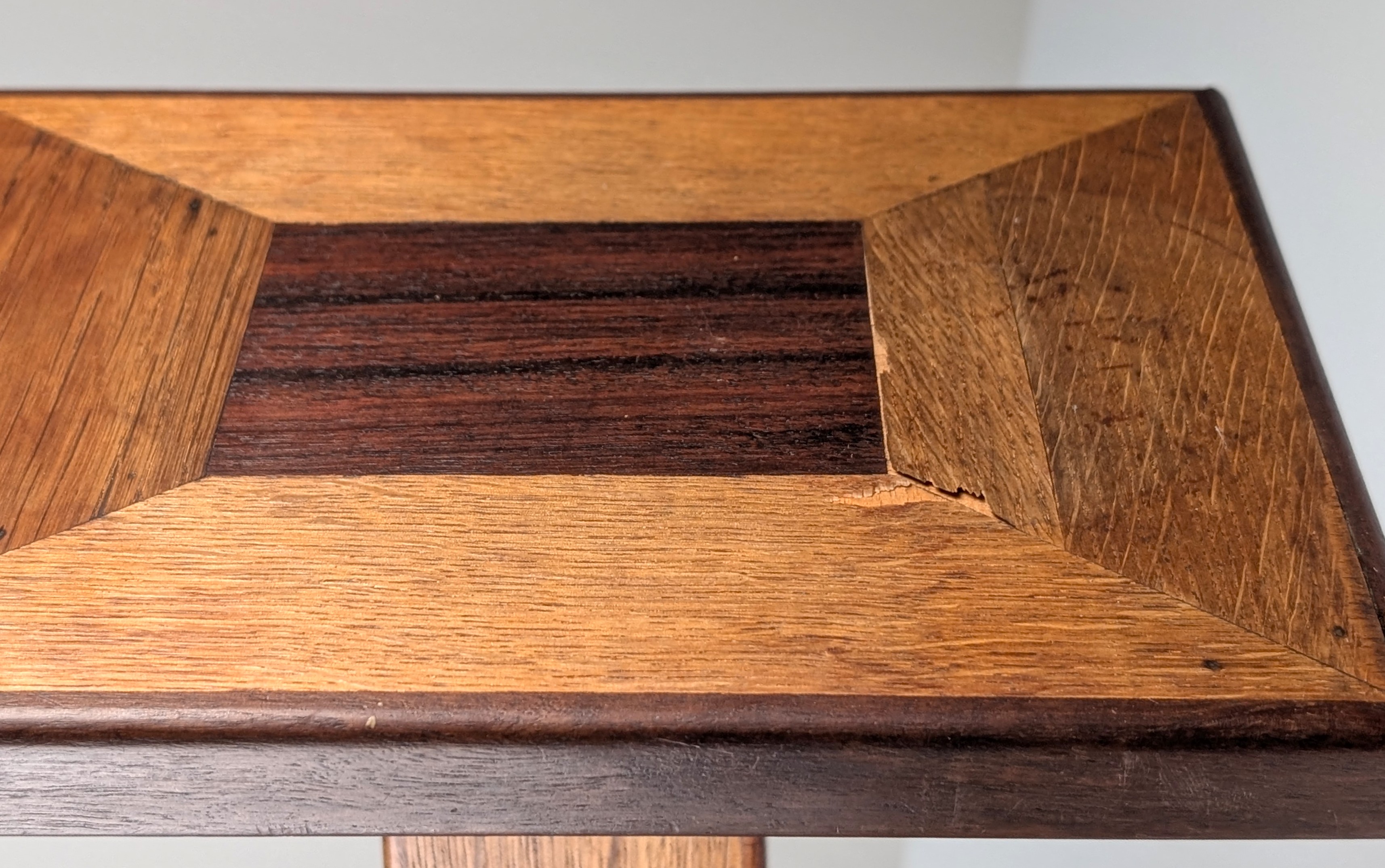 Columna Pedestal Art Deco en Madera con Marquetería Geométrica, Francia, 1920s - Imagen 15